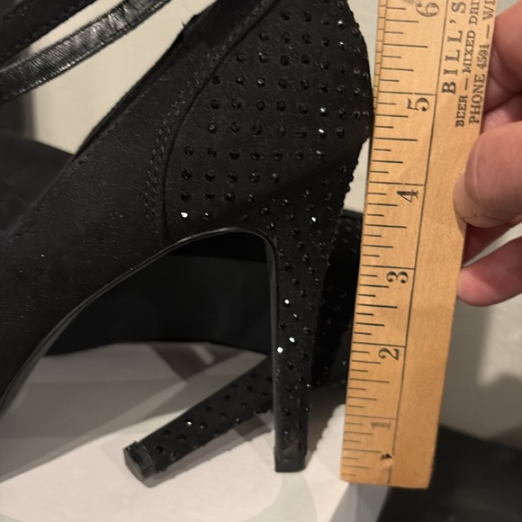 Style & Co Lylla Black Faux Suede Sparkly Studded Heels Stilleto Size 8.5 - Picture 8 of 8